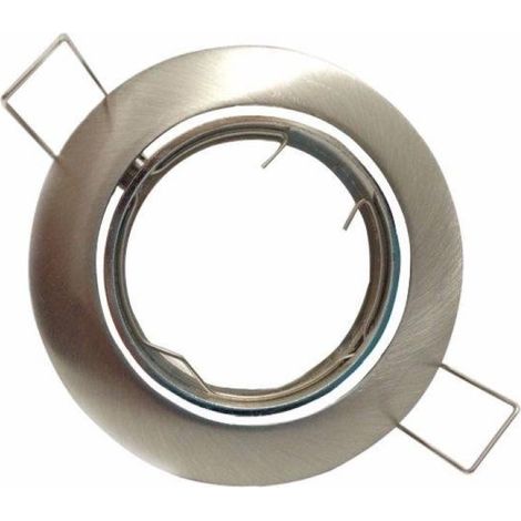 Silamp – Support spot encastrable rond GU10 LED orientable inox – Éclairage blanc chaud/froid – Pour plafond et murs – Compatible MR16 (1/5)