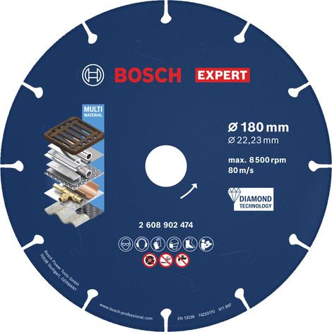 Bosch Grinding/Cutting Disc EXPERT Metal Diamond Cutting Disc, 180 x 22.23 mm 2608902474 (1/5)