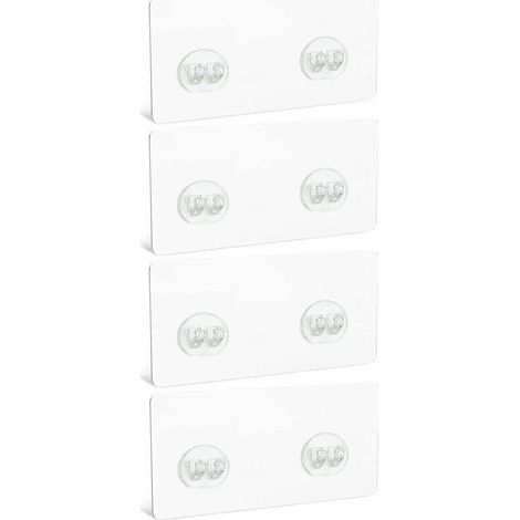 Lntyq Lot de 4 crochets adhésifs pour étagère de douche, crochets muraux transparents pour étagère de salle de bain panier d'angle porte-savon salle de bain toilettes (1/5)