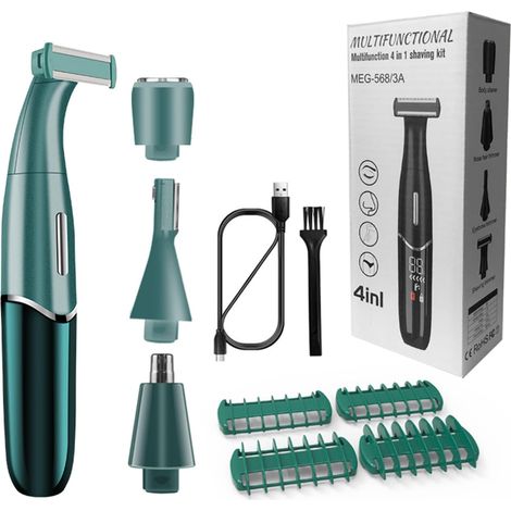4-in-1 elektrischer Epilierer für Damen: Rasierer, Augenbrauentrimmer, Beinhaarentferner, Gesichtshaartrimmer, wiederaufladbar (1/5)