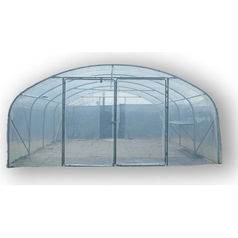 Atout Loisir – Serre tunnel professionnelle 5 m de large – 6 m de long – Bâche thermique 200 g/m² – Hauteur 2.50 m – Montage robuste avec clips inox