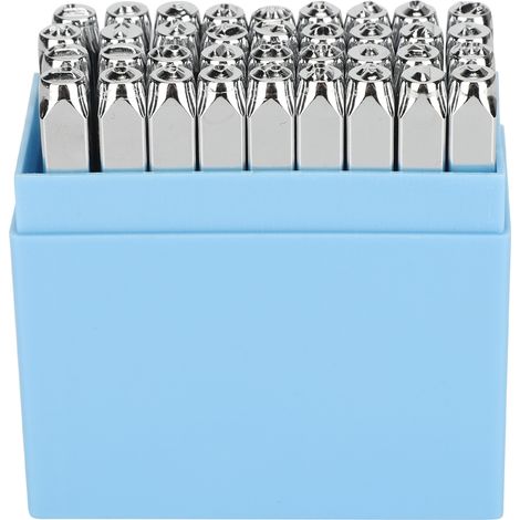 Ensemble de 36 tampons lettres en acier allié, outil de marquage et de peinture électroplaqué, avec boîte de rangement (1/5)