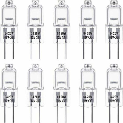 G4-Halogenlampen, 12 V, 20 W, warmweiß (3000 K), 350 lm, dimmbar, klar, 10er-Packung