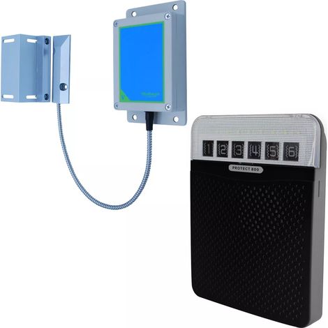 Kit alerte d'ouverture extérieur sans fil longue distance (800m) avec carillon (noir) / 6 zones (PROTECT 800) (1/3)
