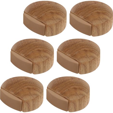 6 Pcs Arrêts de Portes - Butée de Porte Adhesive en Bois pour Sol et Parquet - Stop Porte Adhésif - Butoir de Porte (1/5)