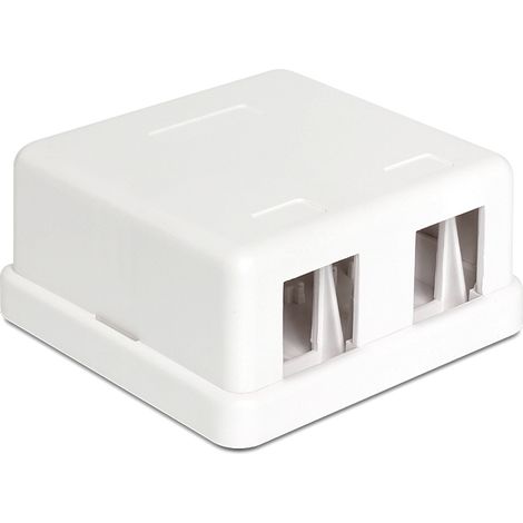Base superficie para hembras de panel Keystone Blanca de 2 tomas