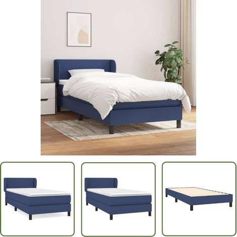 The Living Store Boxspringbett mit Matratze Blau 100x200 cm Stoff - Boxspringbett - Doppelbett - Schlafsystem - Lattenrost - Bettrahmen (1/5)