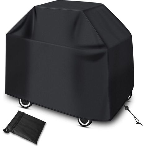 Housse Barbecue, Bâche de Protection BBQ Exterieur, Housse Plancha Imperméable, Protection UV, Coupe-Vent, Anti-poussière (147x61x117cm Noir) (1/5)