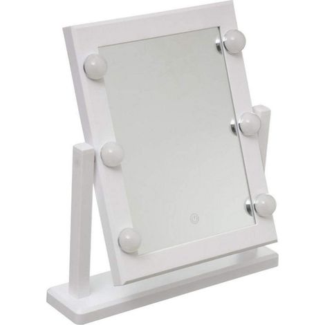 Specchio con illuminazione a LED, colore bianco (1/2)