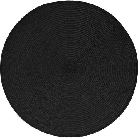 Set de Table Rond "Tressé" 38cm Noir (1/2)
