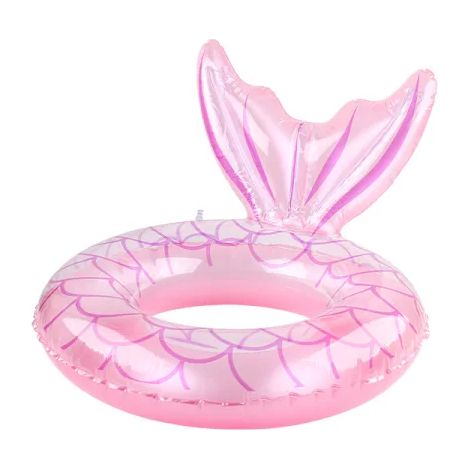 Bouée sirène, 1 unité de bouée gonflable rose en PVC.