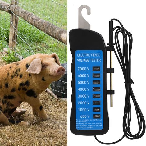 Testeur de Clôture Électrique Portable Détection Tension Multi-Lumière 7000V ABS pour Ferme (1/5)