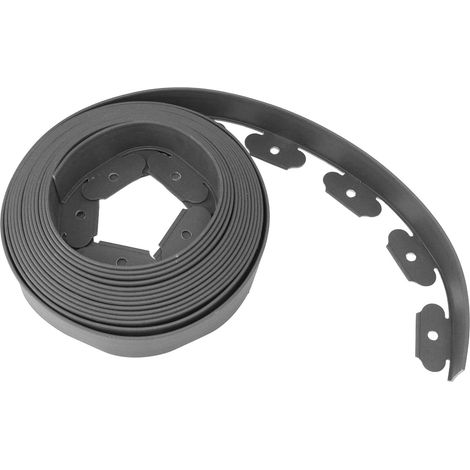 Kit de bordure de jardin, en PE en forme de L, facile à déformer, sans creuser, gris, 5 x 5 x 1000 cm / 2 x 2 x 393,7 pouces (1/5)