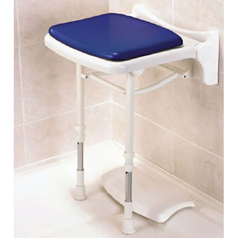 AKW 2000 Series Standard Fold Up Shower Seat - Blue Padded