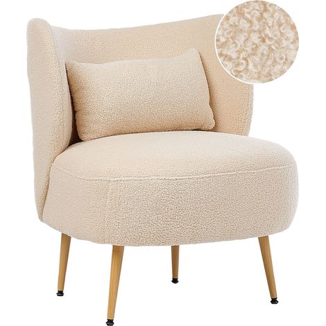 Armchair OTSBY II with Cushion Boucle Beige