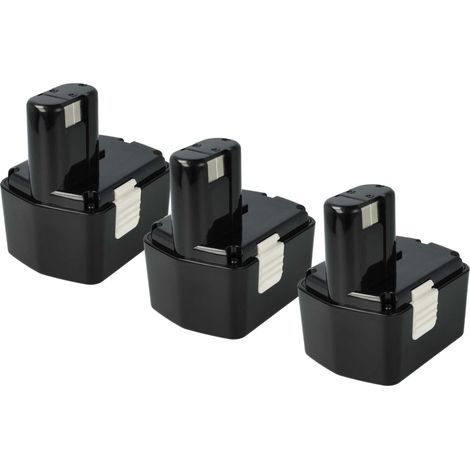 vhbw 3x Akku kompatibel mit Hitachi WH 14DA, WH 14DAF2, UB 18DL, DV 14DVL, G 14DL, UB 18D, DV 14DVKS Werkzeug (2100 mAh, NiMH, 14,4 V)
