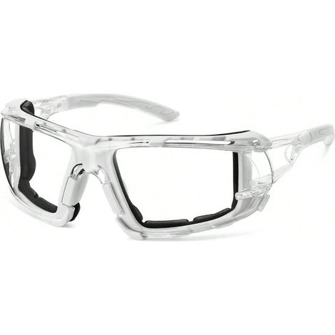 Lunette de Protection Travail, Lunettes de Sécurité, Anti-rayures, Anti-buée, Enveloppantes, Design avec un Style Unique et Moderne, homme & femme(Blanc) (1/2)
