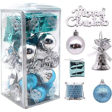 Boule De Décoration De Noël - Lot De 32 Pièces En Plastique Résistant - Rouge Et Or - Diamètres 3,5 cm À 7,6 cm - Pour Arbre De Noël (1/5)