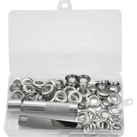 100 œillets perforés et kit de réparation pour bâche, auvent, tente, trou neuf (1/5)