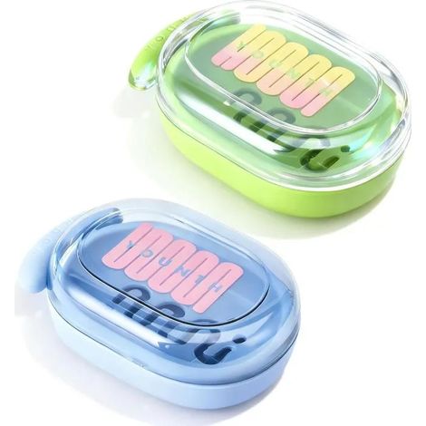 2 Pièces Boîte à Savon Voyage, couvercle transparent, rack de vidange, bleu et vert, portable pour chambre et voyages - Bleu et Vert (1/5)