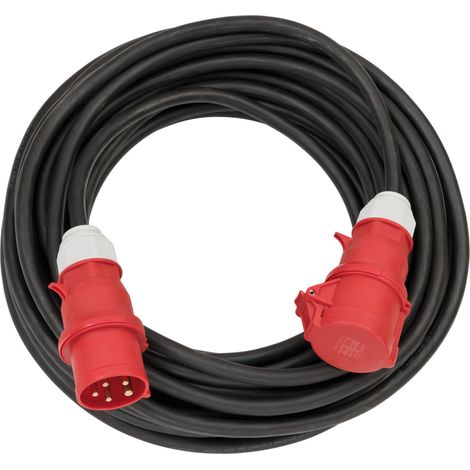 CEE Verlängerungsleitung IP44 25m schwarz H07RN-F 5G4,0 5-polig