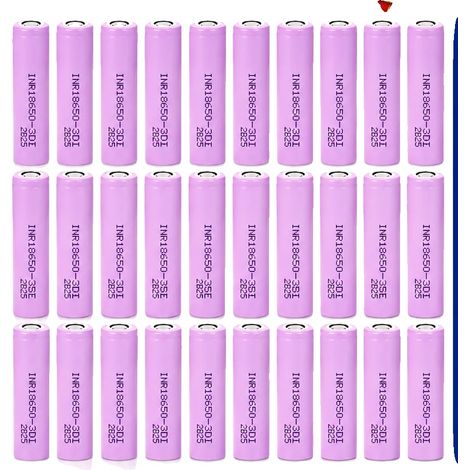 Batería de iones de litio, capacidad de 3500 mAh, tasa de descarga de 20 A, 30 unidades INR18650-35E (1/2)