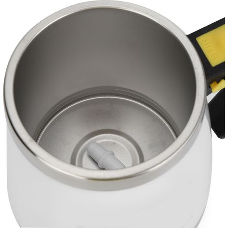 Tasse magnétique électrique rechargeable USB en acier inoxydable, 400 ml, blanche, idéale pour mélanger l'eau, le lait et le café. (1/5)