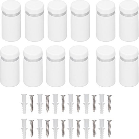 12 Lot Vis de Séparation en Acier Inoxydable 16x30mm pour Panneaux Acrylique Publicitaire en Verre, Clous de Montage pour Magasin (1/5)