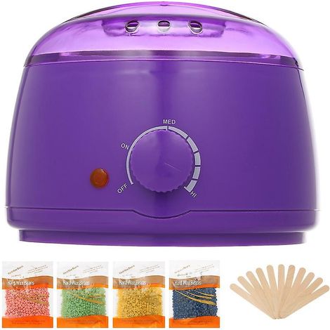 Chauffe-cire professionnel 500cc SPA pour épilation mains, pieds, corps - Appareil à paraffine violet - Outil d'épilation, prise américaine