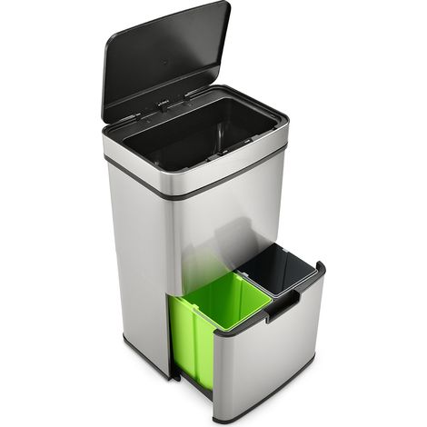 Poubelle à capteur SVITA Poubelle inox 62L avec poubelle à capteur (1/5)