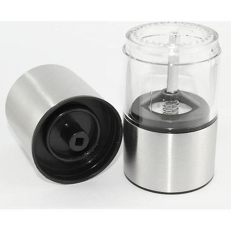 Mini-Salz- und Pfeffermühle aus Edelstahl mit Keramikmahlscheibe - Küchenzubehör - Mühle (1 Stück - Mini) (1/5)