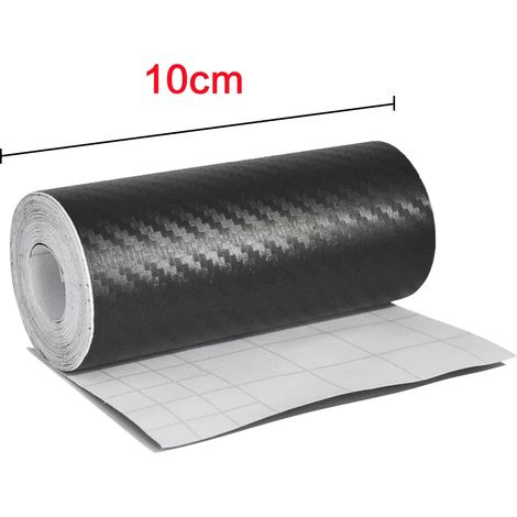 (10 cm x 7 m) Autocollants 3D en fibre de carbone pour voiture : protection anti-marquage pour seuils de porte,coffre,pare-chocs,rétroviseurs latéraux,ruban adhésif anti-rayures (1/3)