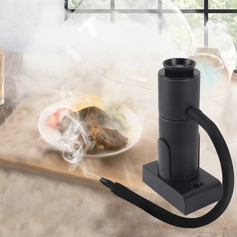 [Kulinarischer Räucherofen] Smokon - Smoker Pro - Tragbarer Holzräucherofen zum Kochen, Grillen, Campen, für Cocktails, Steaks, Lachs, ABS-Aluminiumlegierung, Komplettset, Schwarz (1/5)