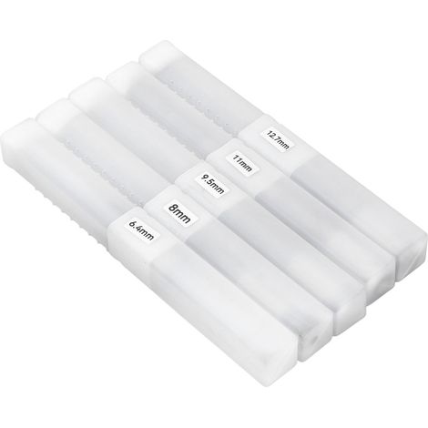 Kit de 5 forets carrés HSS pour le travail du bois, avec fraises à chanfreiner carrées de 6,35 mm (1/4 po), 7,94 mm (5/16 po), 9,52 mm (3/8 po), 11,16 mm (7/16 po) et 12,7 mm (1/2 po).