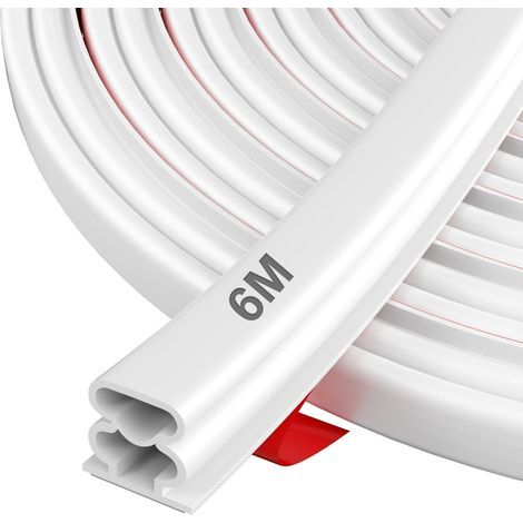 Joint de Porte Autocollant en Caoutchouc - Bande d'Étanchéité avec Isolation Phonique, Efficacité Énergétique, Résistance aux Intempéries, pour Fenêtres, Portes d'Entrée & Intérieurs, 6m Blanc (1/5)