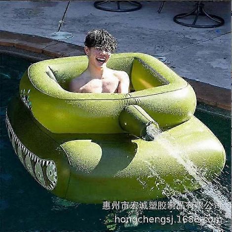 Aufblasbare, tankförmige Boje, geeignet für Erwachsene und Kinder, PVC-Wasserspielzeug mit Pumpe. (1/5)