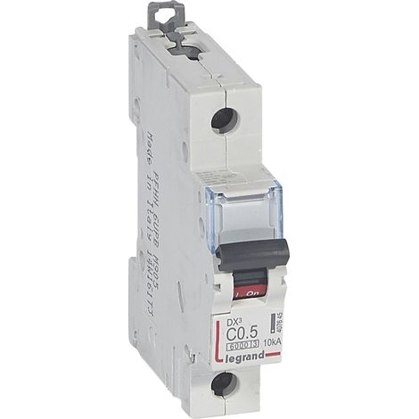 407645 Disjoncteur Unipolaire 0.5a - 1p Courbe C - 6/10ka - à Vis - Legrand Dx3
