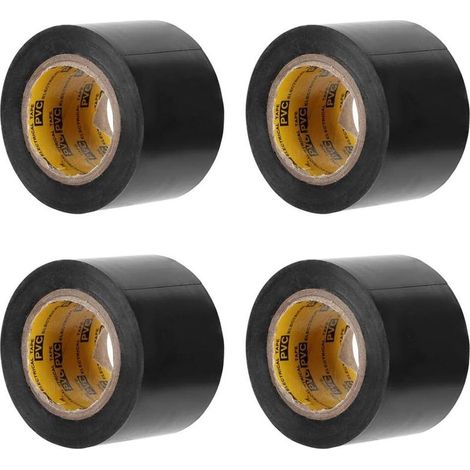 4 Pcs Ruban Électrique Électricien PVC Film Étanche Électrique Isolé Ruban D'étanchéité Réparation Outils,Taille:4,4 cm de large, 11 m de long(Noir) (1/5)