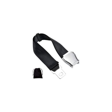 Rallonge de ceinture de sécurité d'avion, ceinture de sécurité d'avion universelle et réglable avec boucle en acier, 20-80 cm, pour les voyages en avion, par Kayear — (1/2)
