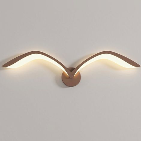 LED Animaux Oiseau Applique Intérieur Décorer Lampe murale Mouette Créative Lampe de chevet 9W Blanc Chaud Bird Eclairage mural Métal Matériau Acrylique Abat Jour pour Salon (Marron 50CM) (1/5)