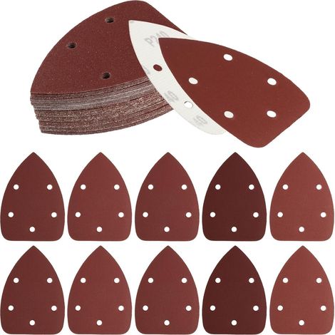 60 Pièces Triangles Papier Poncage Papier A Poncer 5 Trous Grain P40-320 (1/5)
