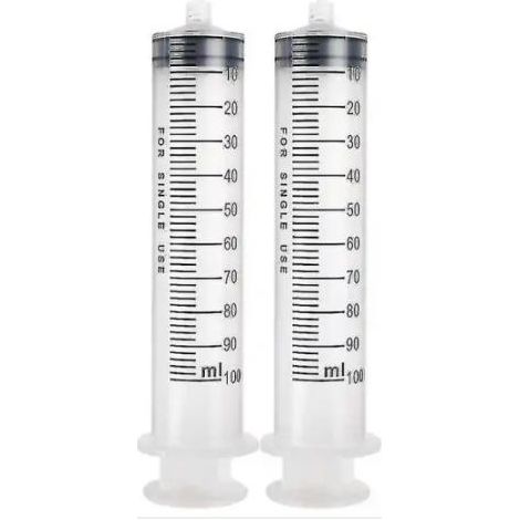 Seringue En Plastique - 100 ml - Pour Huile De Frein Moteur Liquide Lubrifiant - Usage Multifonctionnel - Lot De 2