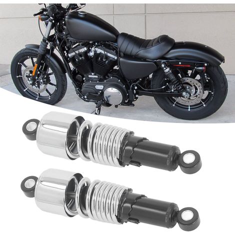 Motorrad-Hinterradstoßdämpfer 260 mm 10,5", links und rechts, als Paar verkauft, passend für Yamaha, Suzuki, Kawasaki usw. (elektrisch schwarz), übergroß. (1/5)