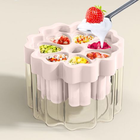 Moule À Glace Maison - Moule À Sucettes Réutilisable Avec 7 Bâtonnets - Facile À Démouler - Pour Sorbets Et Crèmes Glacées - 13,8 x 11,3 cm - Rose (1/5)