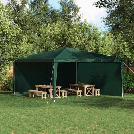 vidaXL Party Tent Sidewall 2 pcs Green 400 x 195 cm PE and Steel