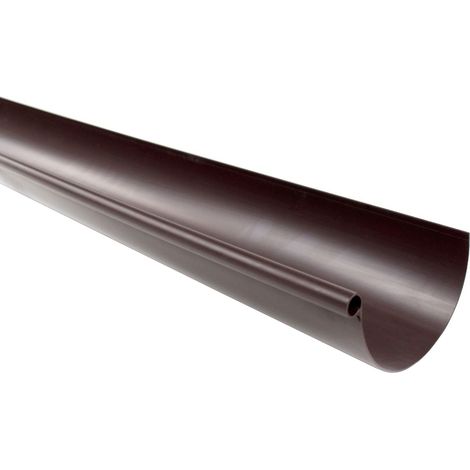 First Plast – Profilé gouttière PVC coextrudé demi-ronde 4 m – Marron – Assemblage par collage ou joint – Pour chantiers humides (1/4)