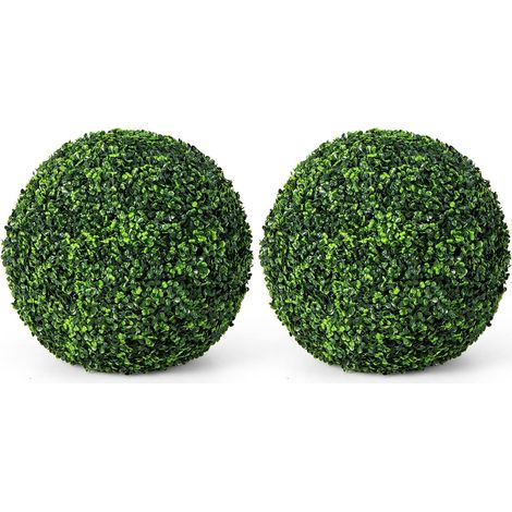 Costway – Boules de buis artificielles 48 cm – Résistantes aux UV – Pour intérieur et extérieur – Décoration jardin, balcon, mariage