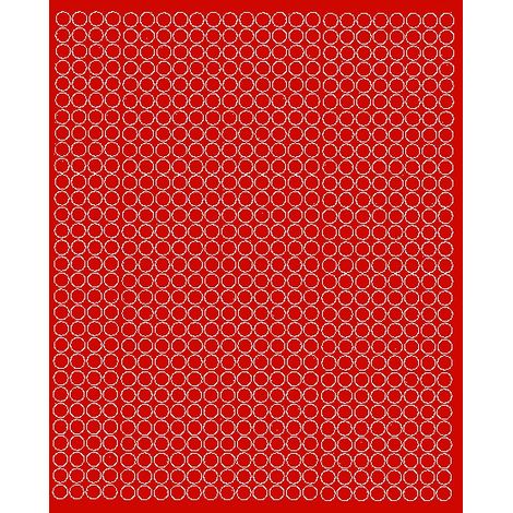 Autocollants ronds de 7 mm, 720 pièces, rouge mat