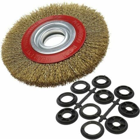 Brosse circulaire en acier pour nettoyer touret à meuler, diamètre 150mm (1/5)
