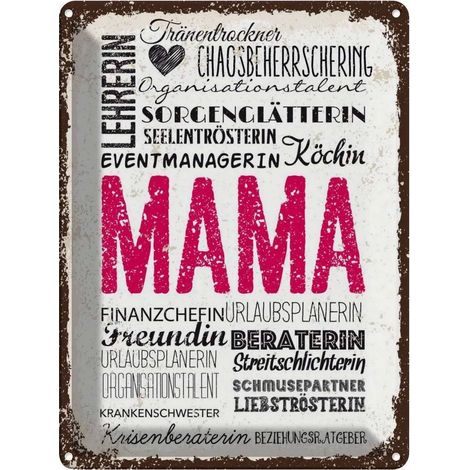 Plaque métallique 40x30 cm Maman Professeur Petite amie Cuisinière Famille Amis (1/5)